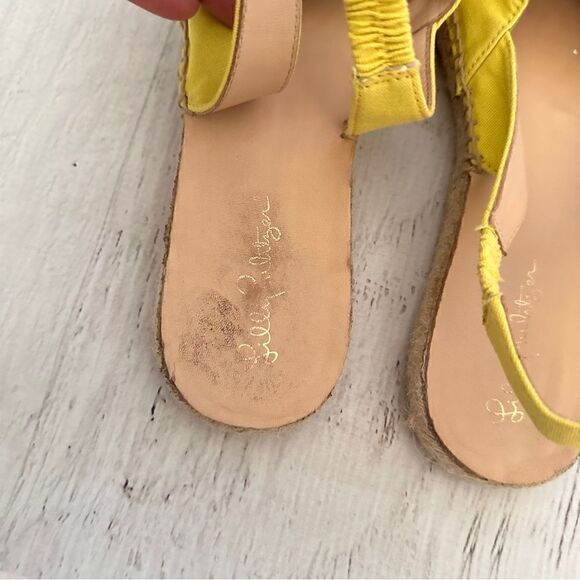 Lilly Pulitzer sling back espadrilles in watch hill yellow pineapple Sz 9 - Picture 3 of 10